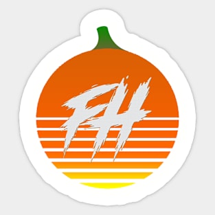 The Fall Horsemen Retro Sun Pumpkin Logo Sticker